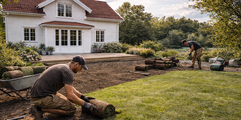 Anlägga gräsmatta - Nytt gräs för en grön och välskött trädgård